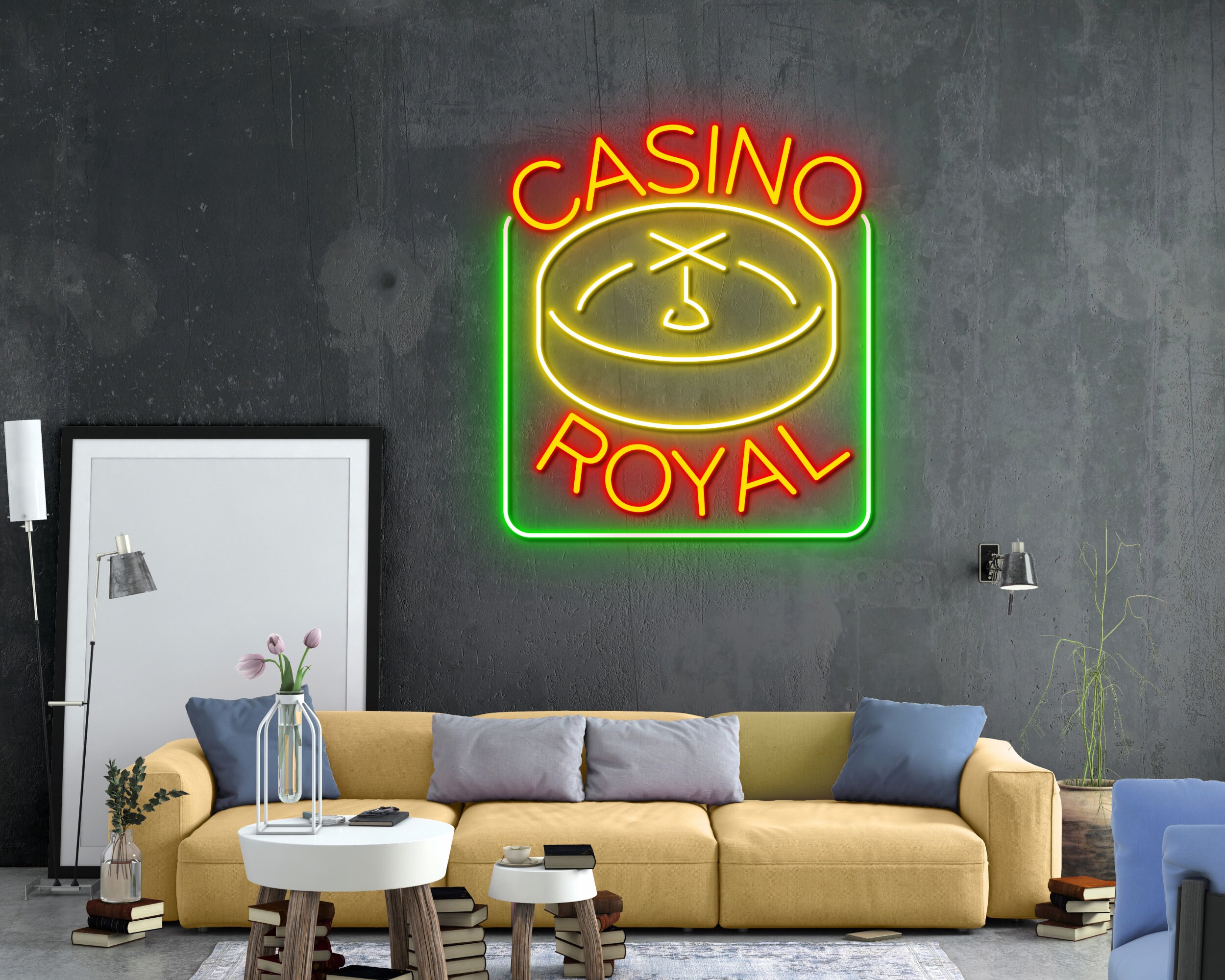 Casino Royal Cards Neon Sign Playing Cards Pokers Aces