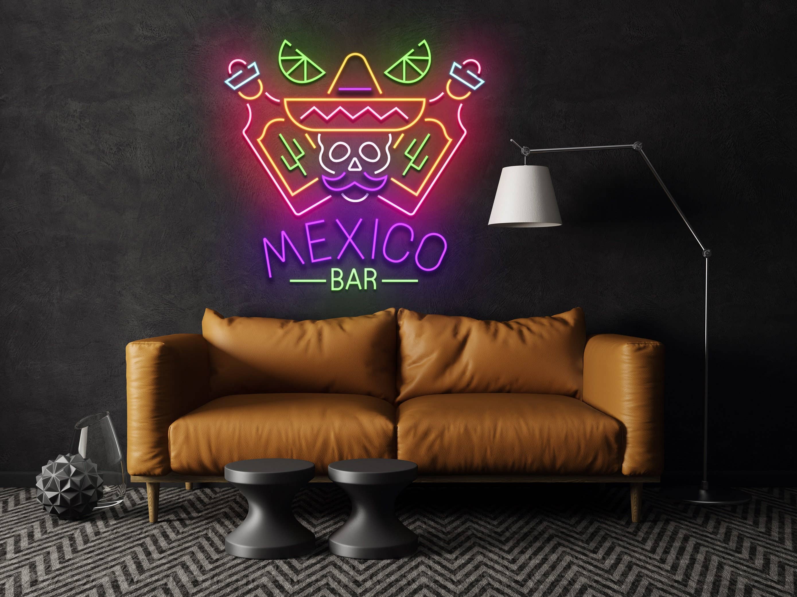 Skull Mexican Bar Neon Sign Bar Pub Wall Decor