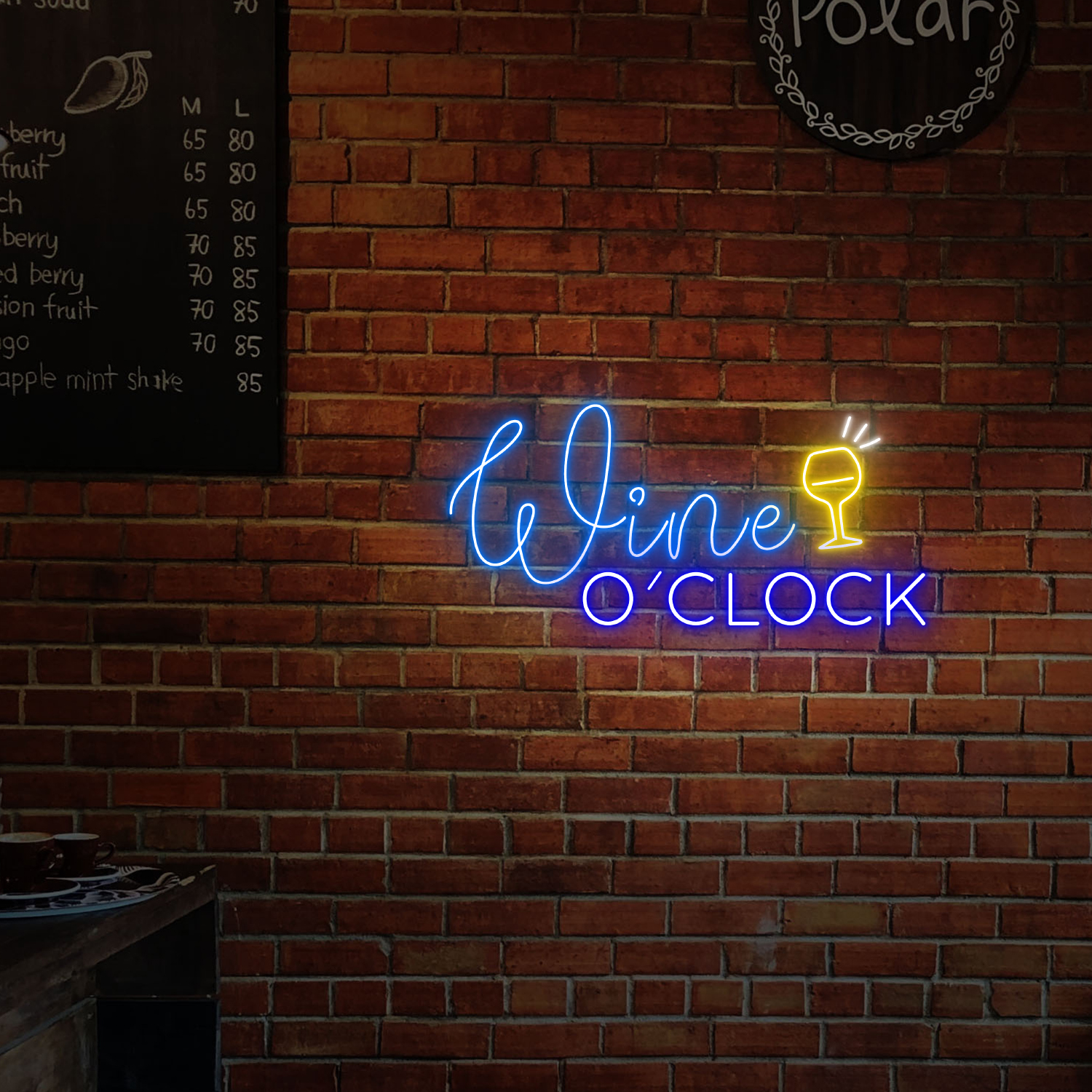 Wine O'clock Neon Sign Bar Wall Decor