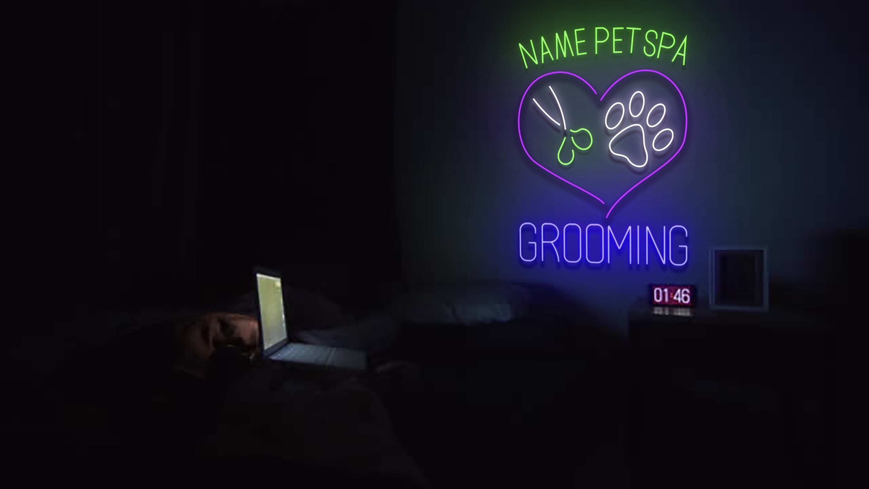 Custom Pet Spa Shop Dog Cat Neon Sign