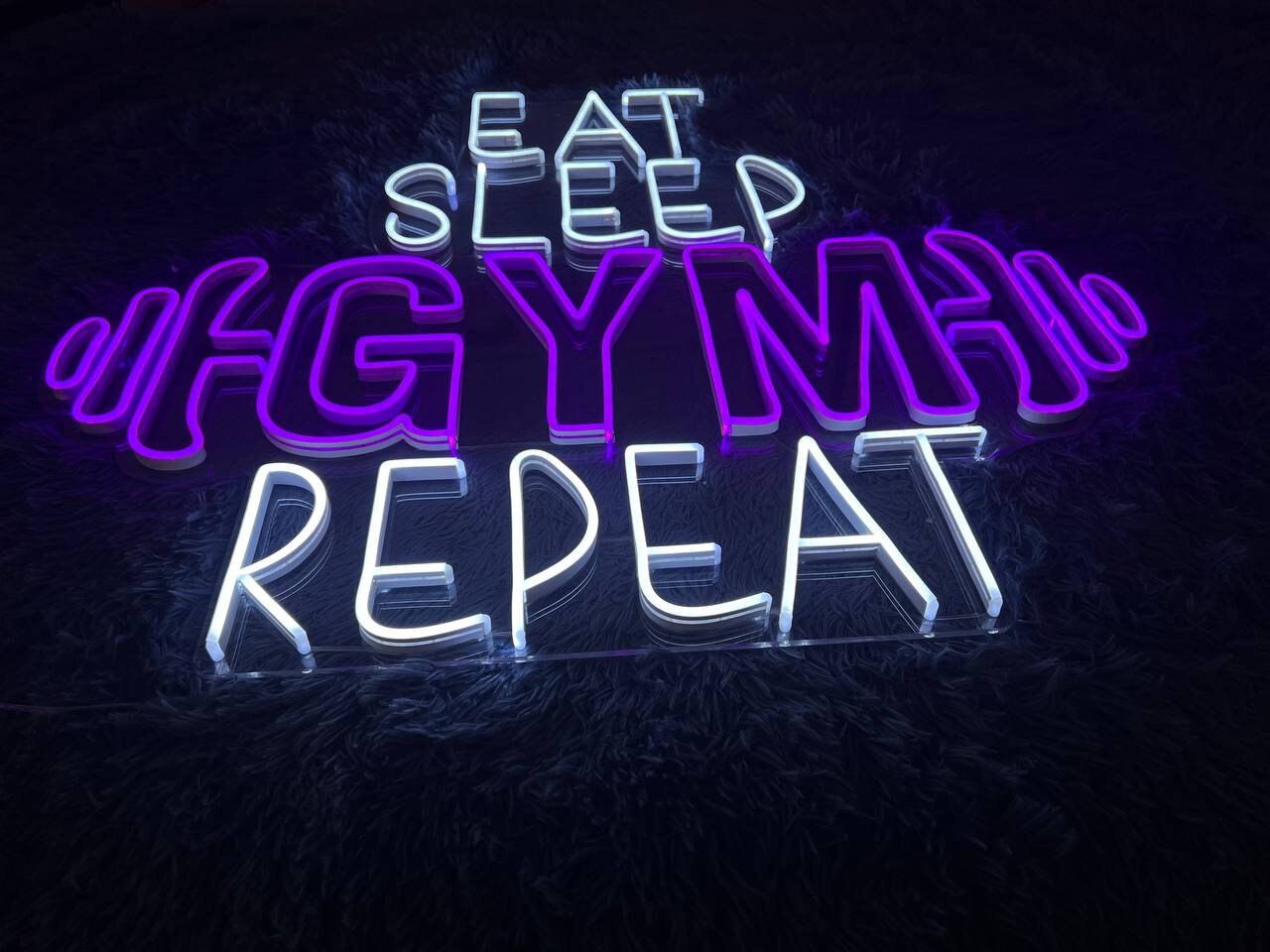 Eat Sleep Gym Repeat Neon Sign Sport Art