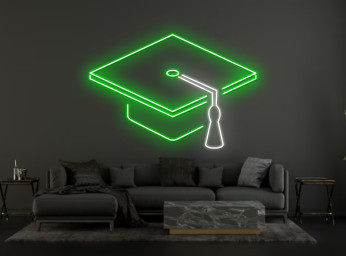 Graduates Cap Hat Academic Cap Neon Sign