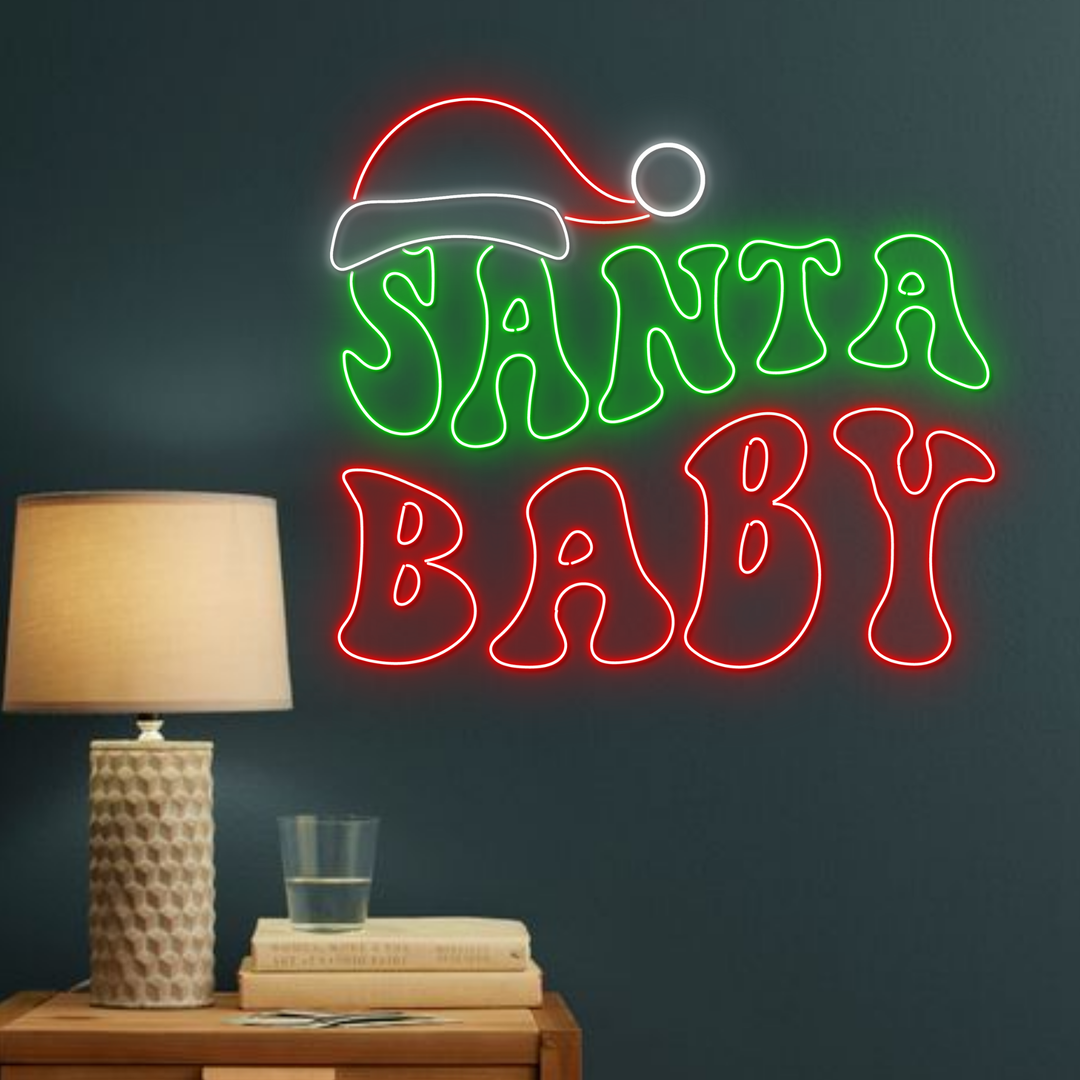 Santa Baby Neon Signs Christmas Holiday Party Decor