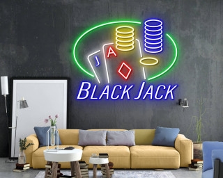 Blackjack Neon Sign Poker Club And Casino Decor