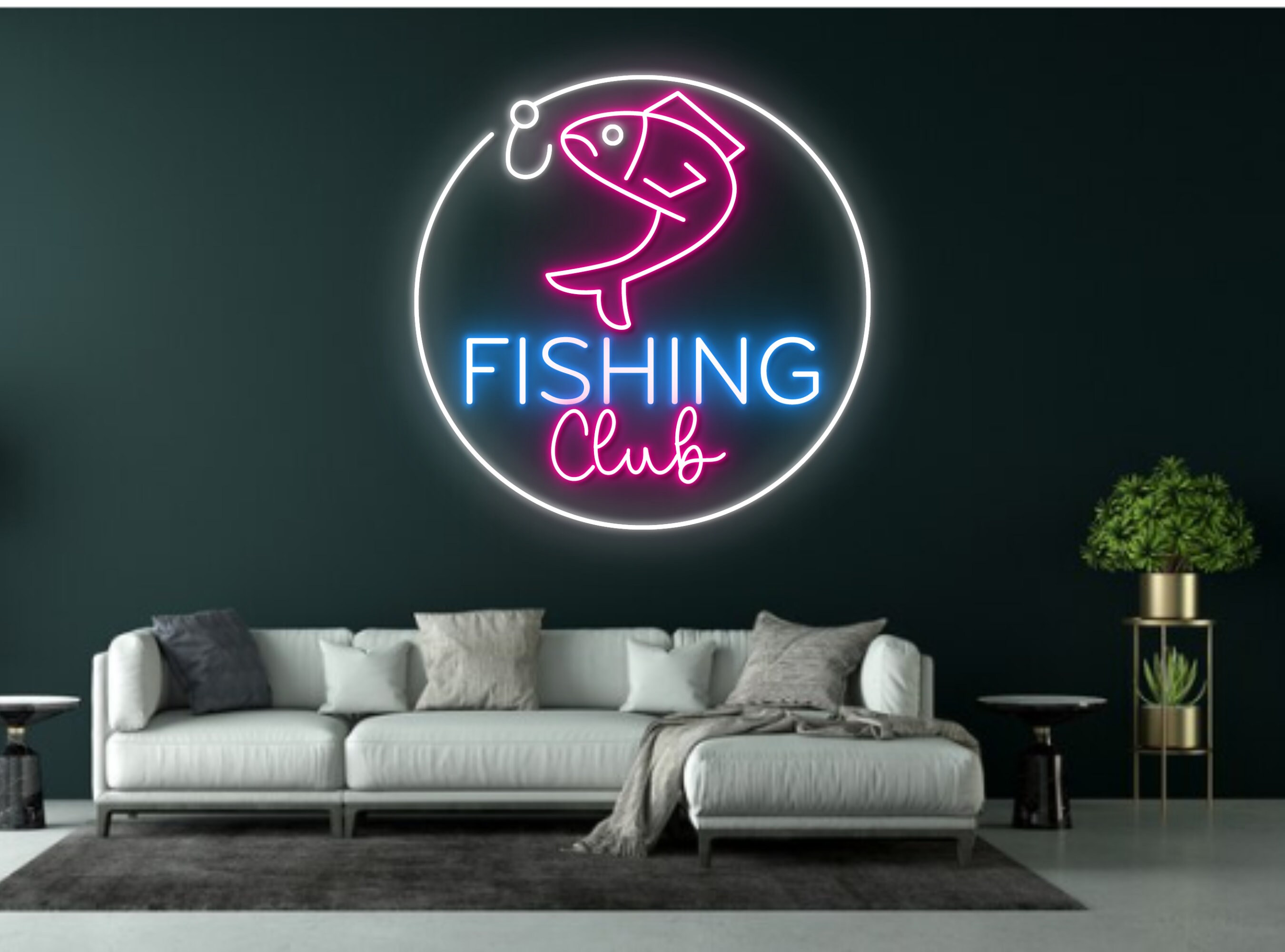 Fishing Club Neon Sign Handmade Neon Sign