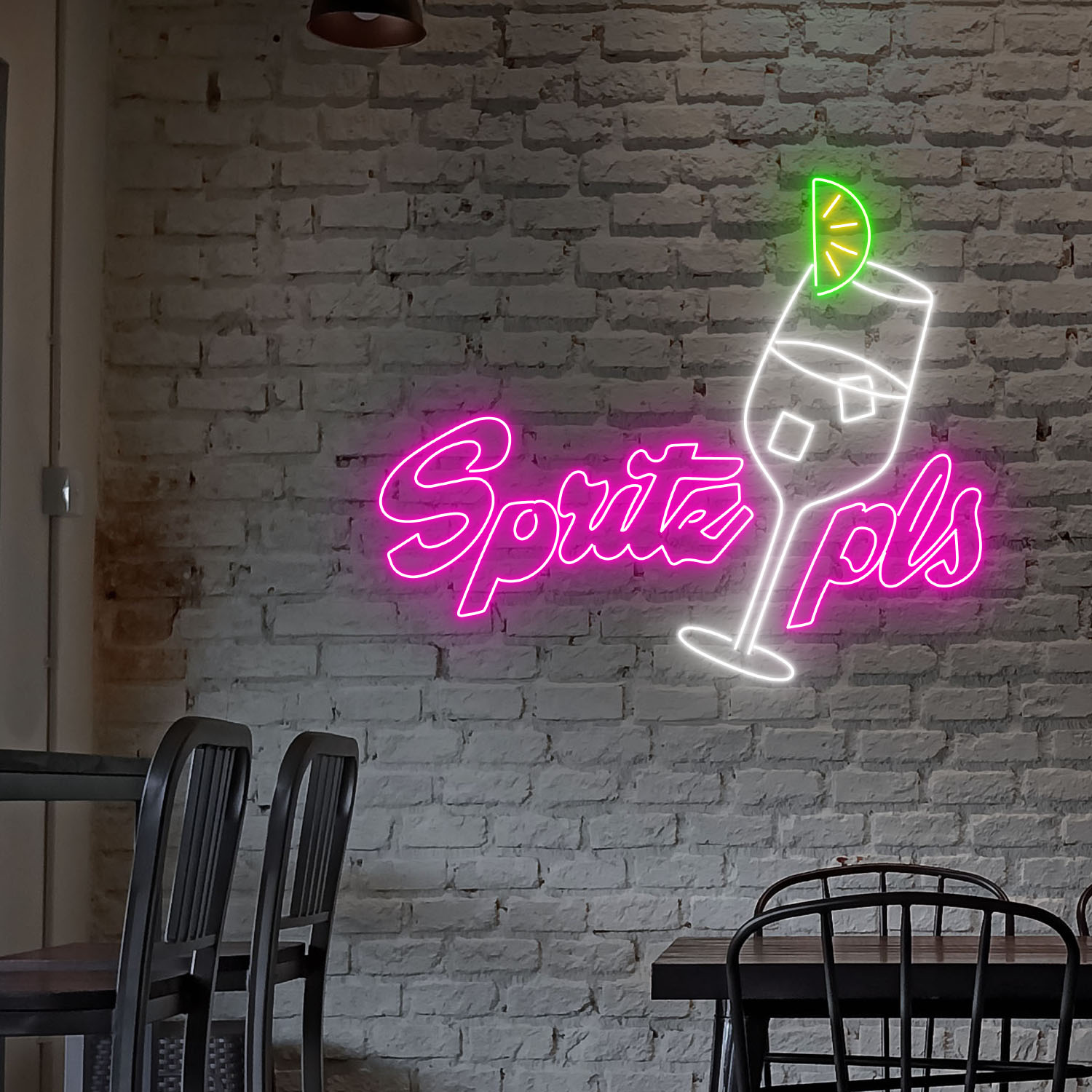 Spritz Pls Neon Sign Bar Wall Decor