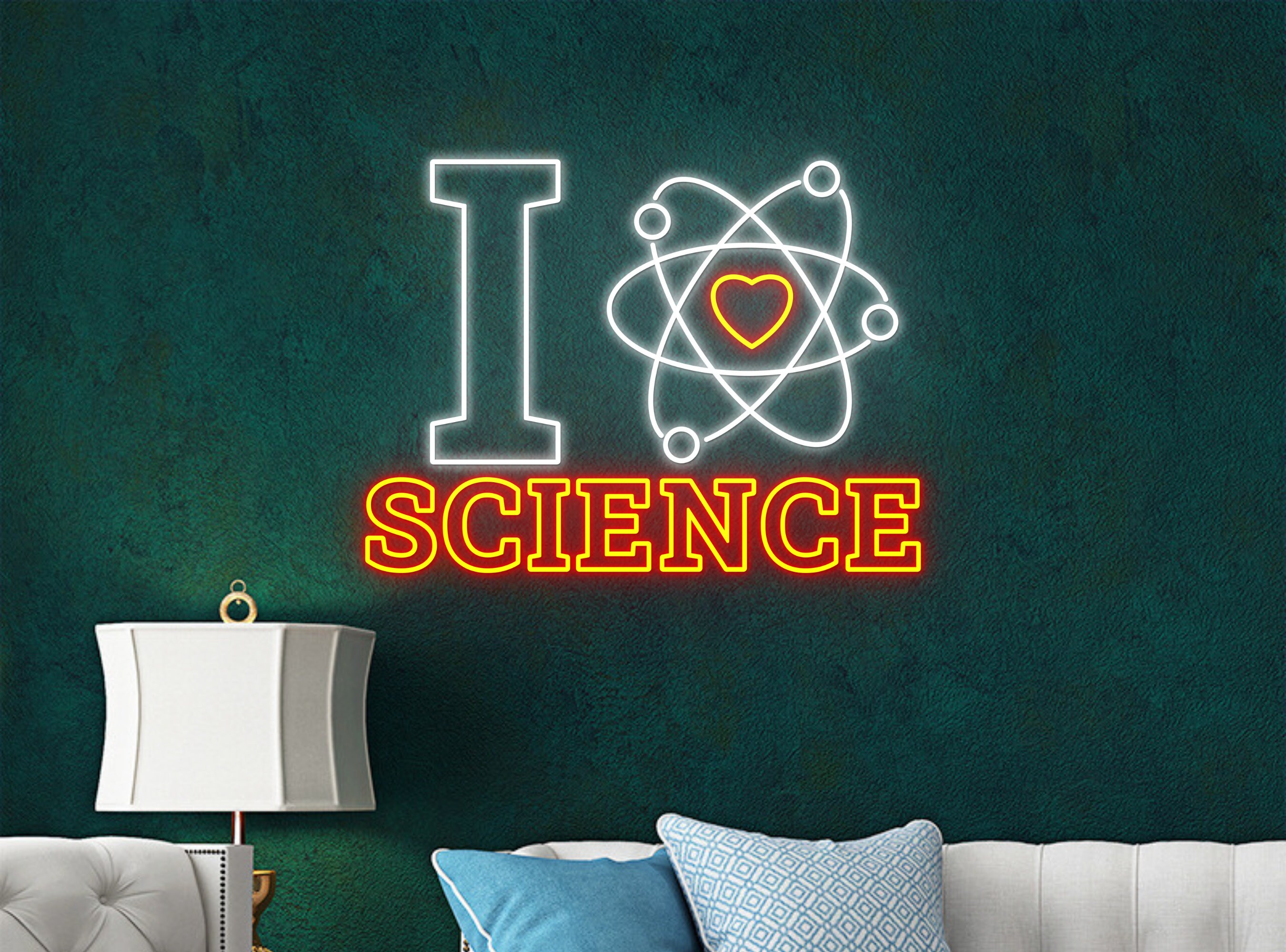 I Love Science Neon Sign Medical Science Logo Sign