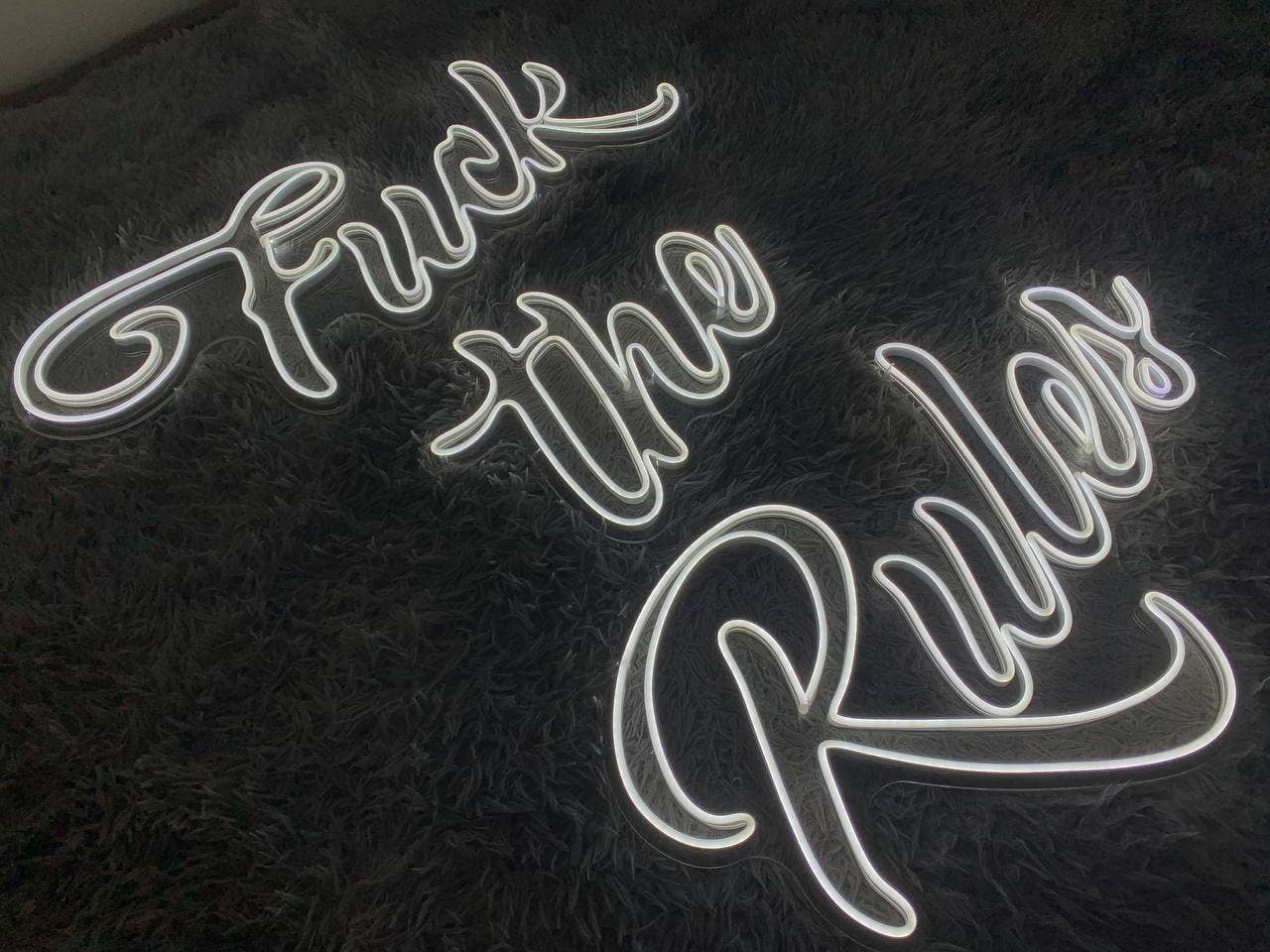 Fuck The Rules Neon Sign Long-Lasting Lights Wall Decor