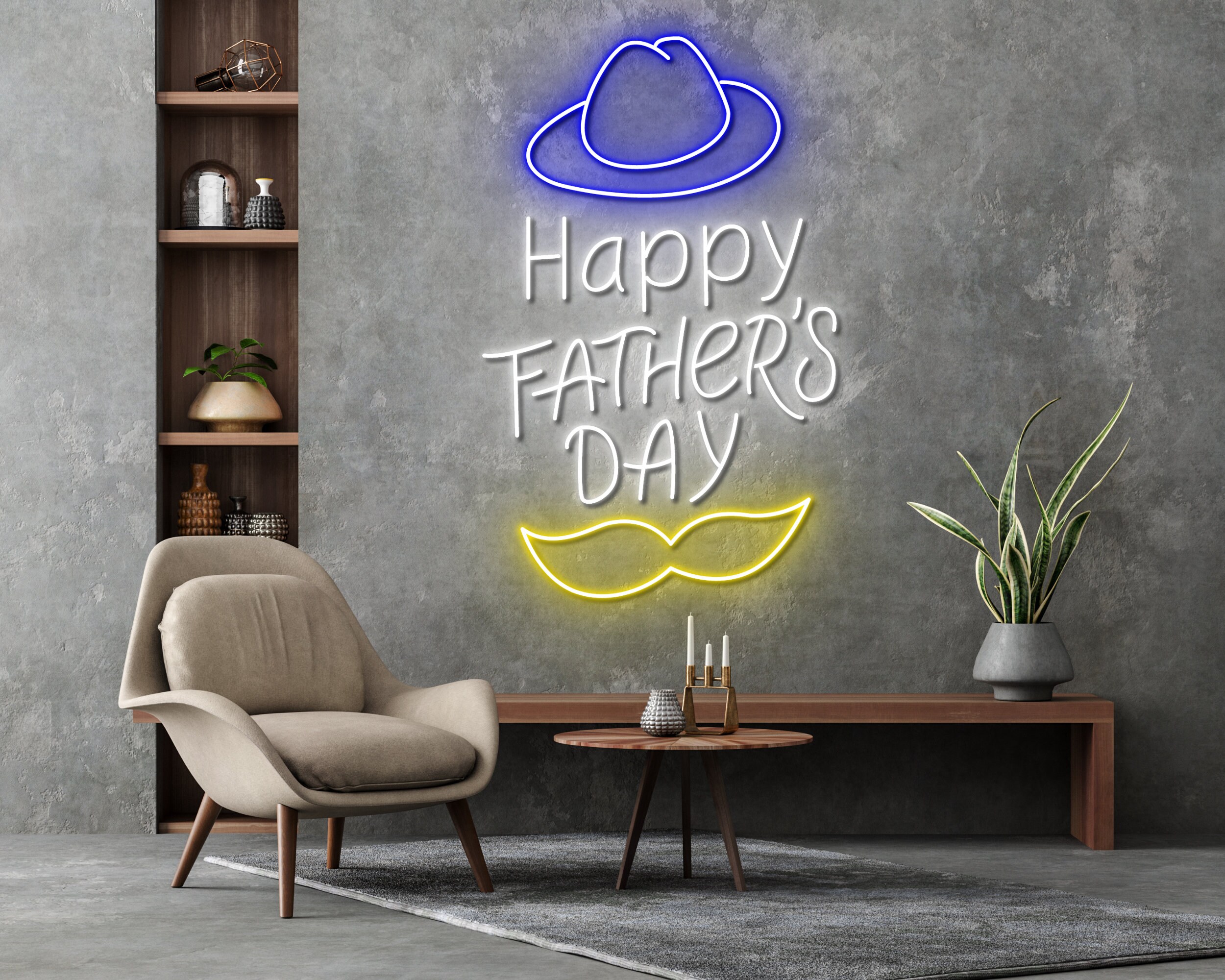 Happy Father's Day Neon Sign Wall Decor