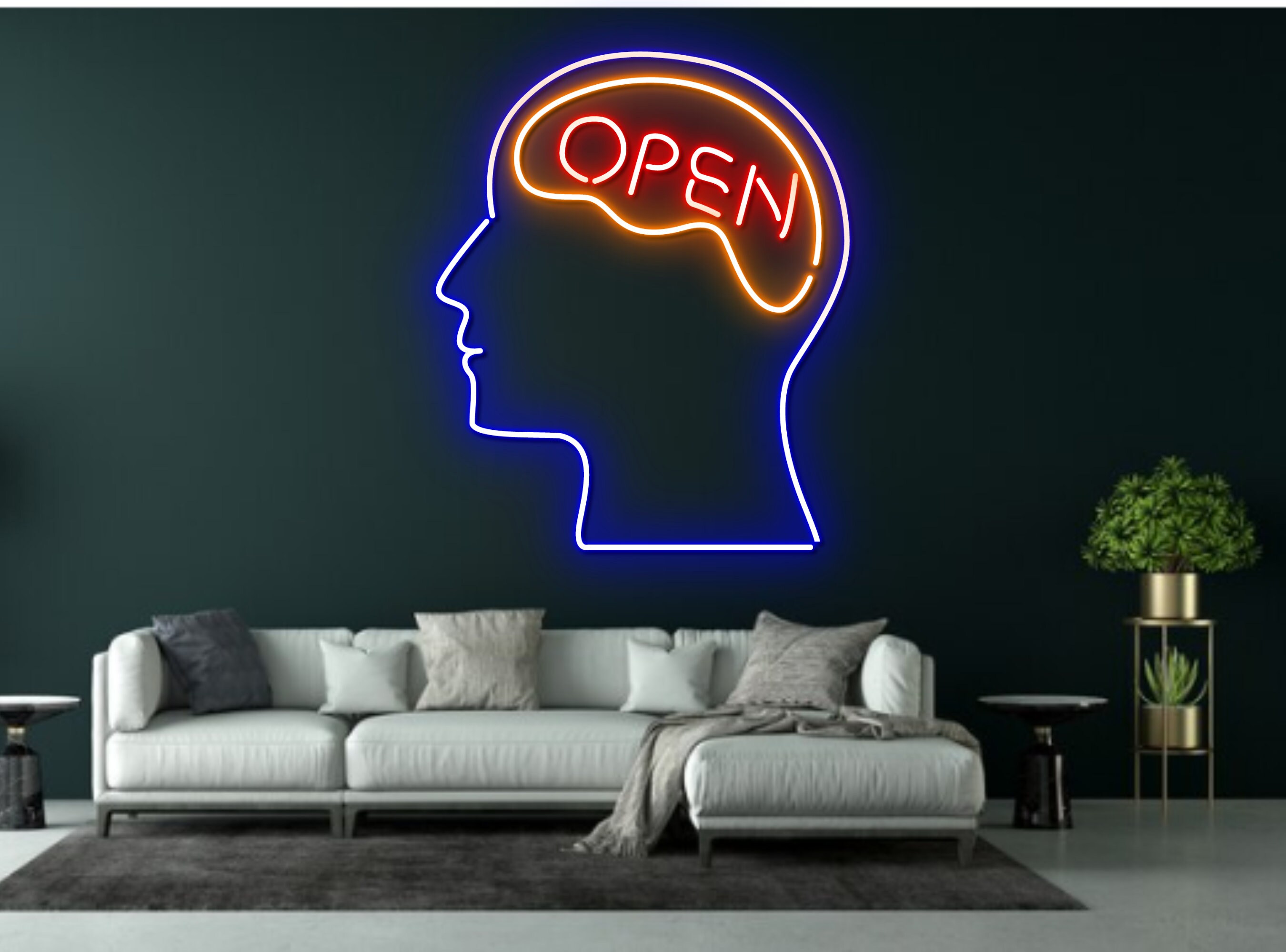 Open Mind Brain Storming Neon Sign - Custom Personalised LED Neon Signs ...