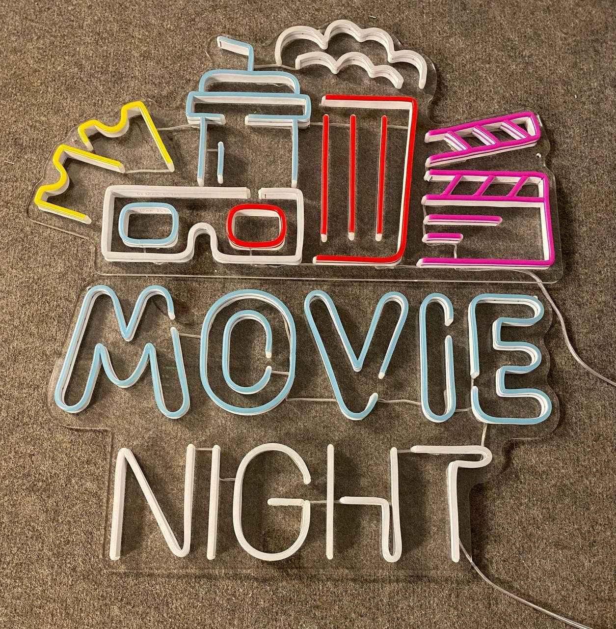 Movie Night Neon Sign Cinema Movie Theatre Wall Decor