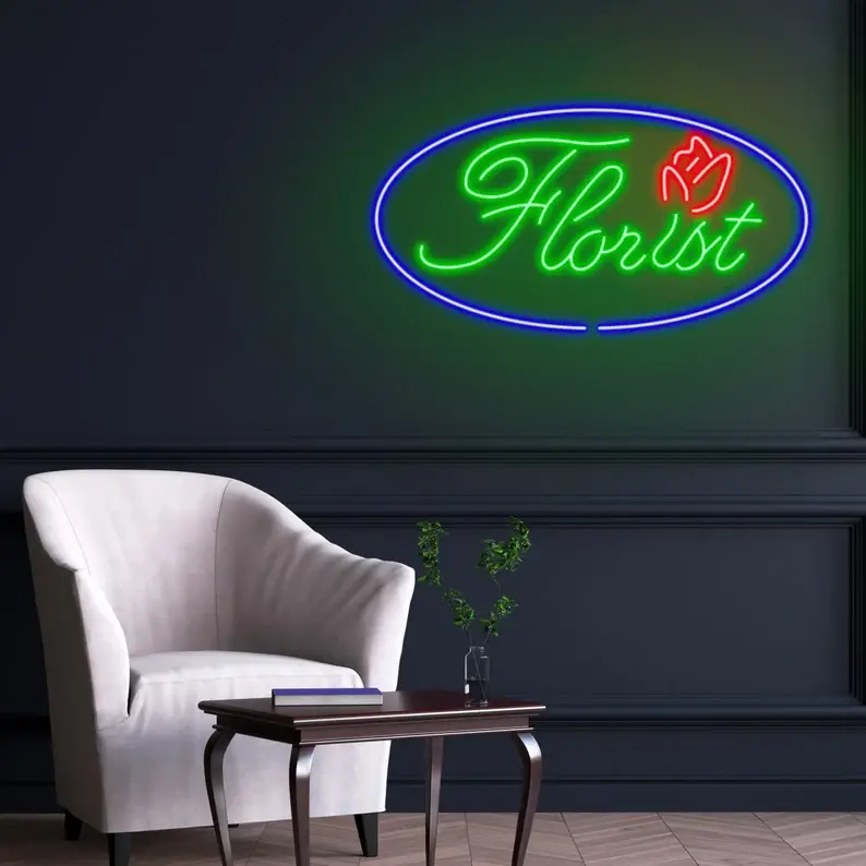 Florist Neon Signs Flower Shop Wall Decor Shop Signboard