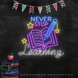 Never Stop Learning Neon Sign School Wall Art Decor