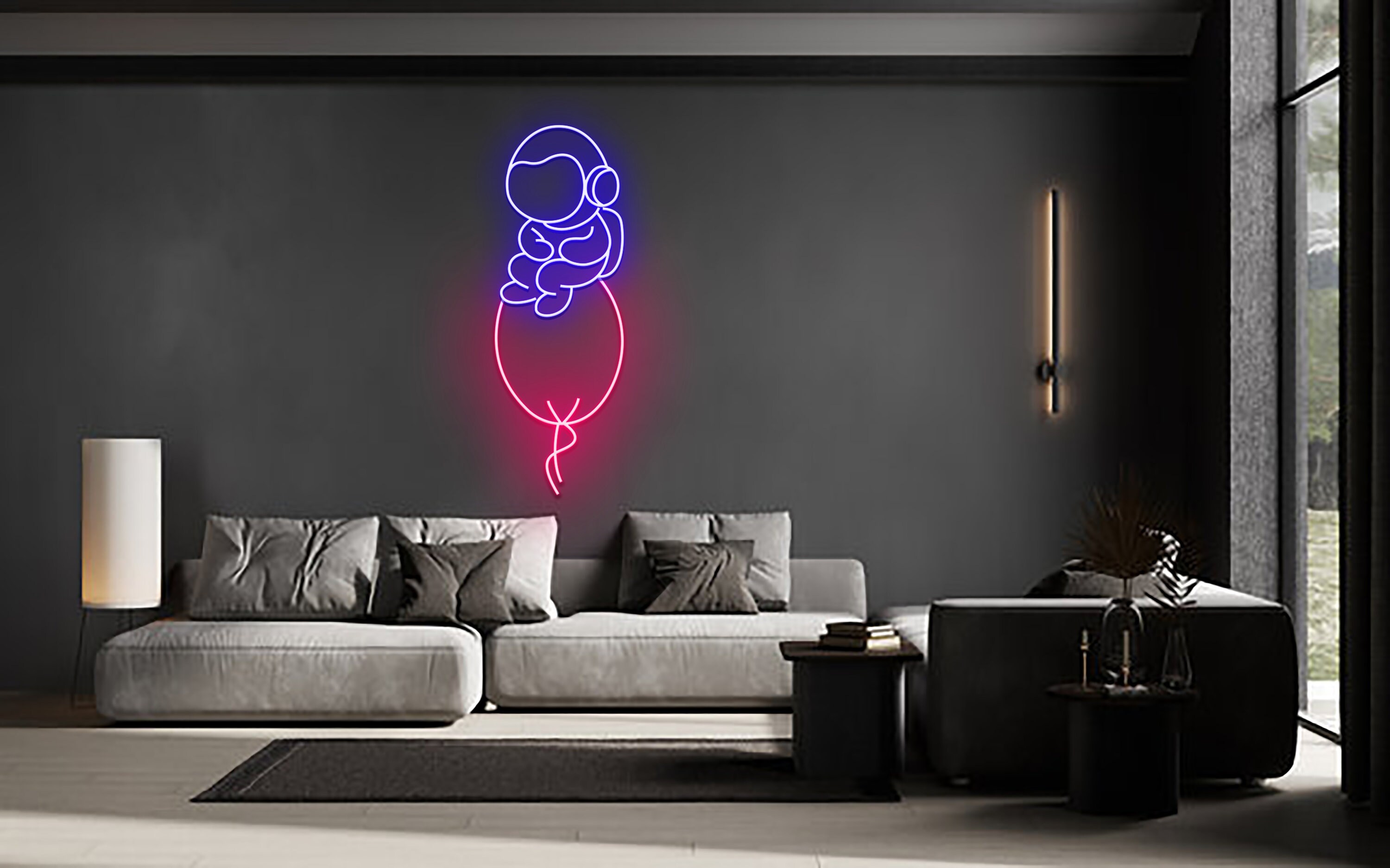 Astronaut With Balloon Neon Signs Wall Decoration