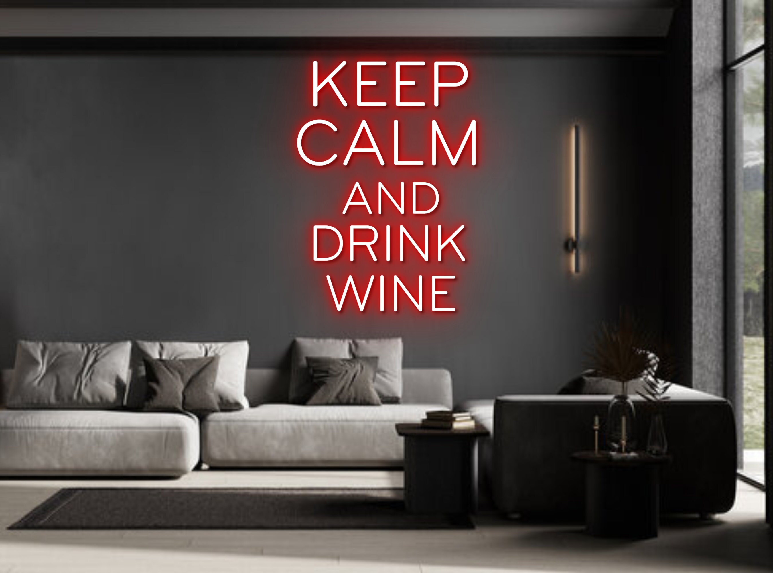 Keep Calm And Drink Wine Neon Sign