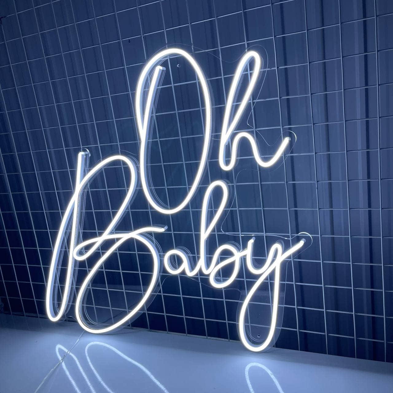 Oh Baby Neon Sign Girl Kids Home Wall Decor