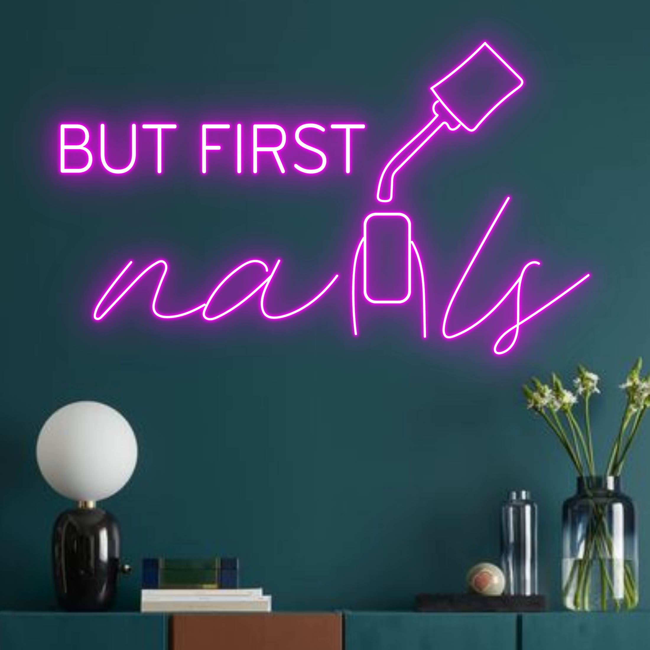 But First Nails Neon Signs Nail Salon Wall Decor Signboard