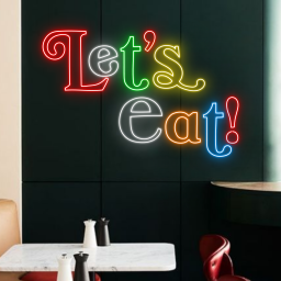 Let's Eat Neon Sign Long-lasting Lights Decor Shop Decor