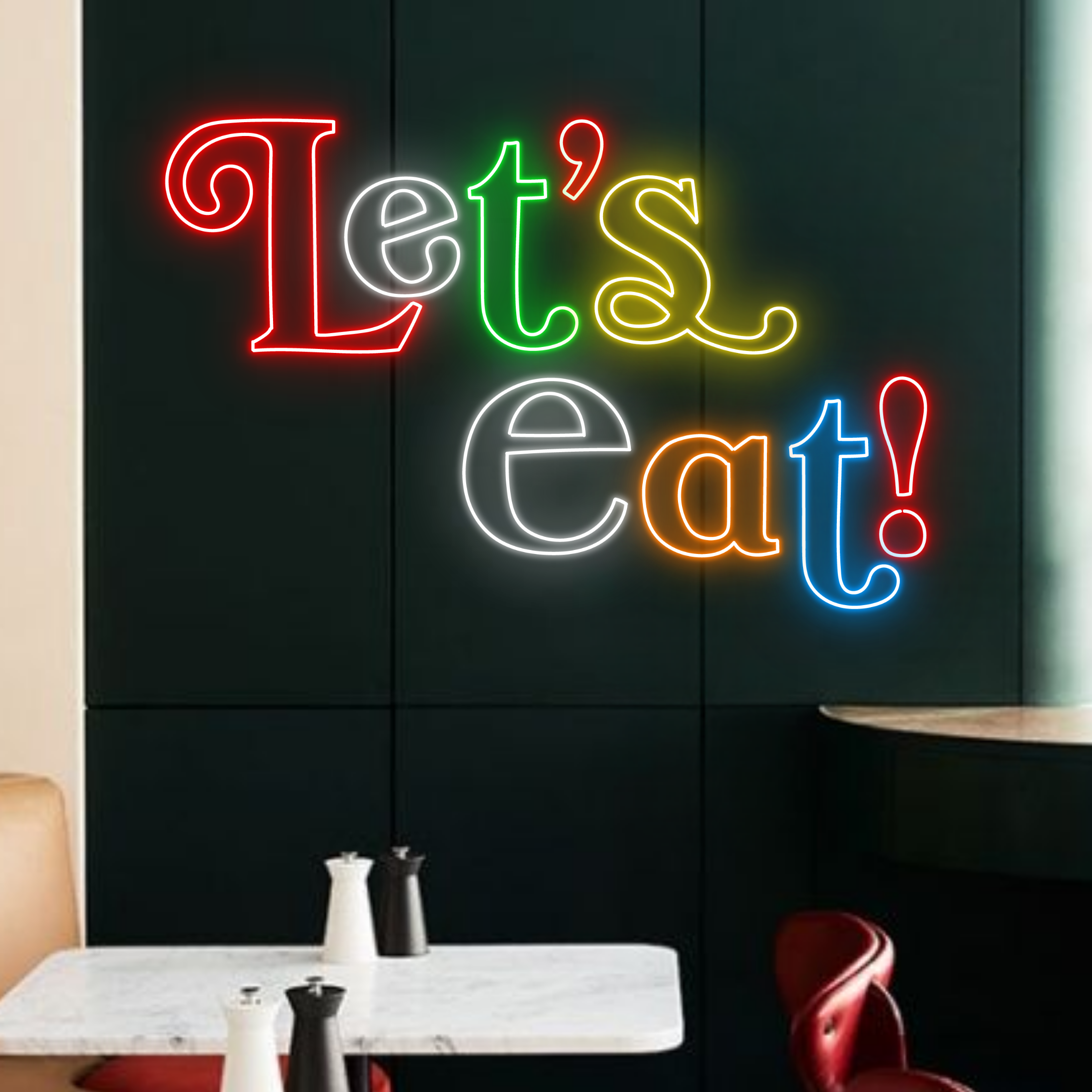 Let's Eat Neon Sign Long-lasting Lights Decor Shop Decor