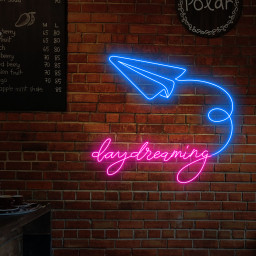 Paper Airplane Day Dreaming Neon Sign Wall Art Decor