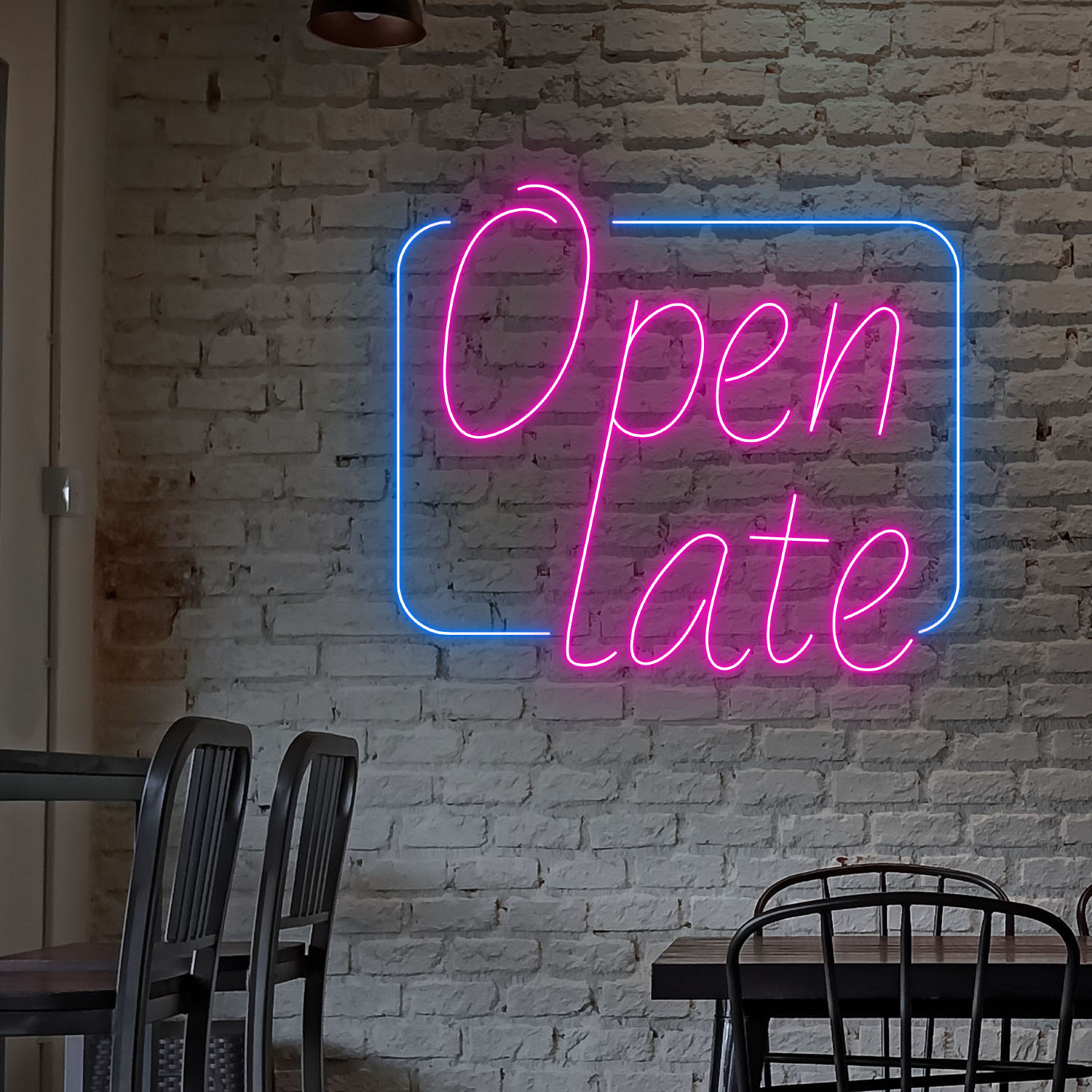 Open Late Neon Sign Shop Bar Decor