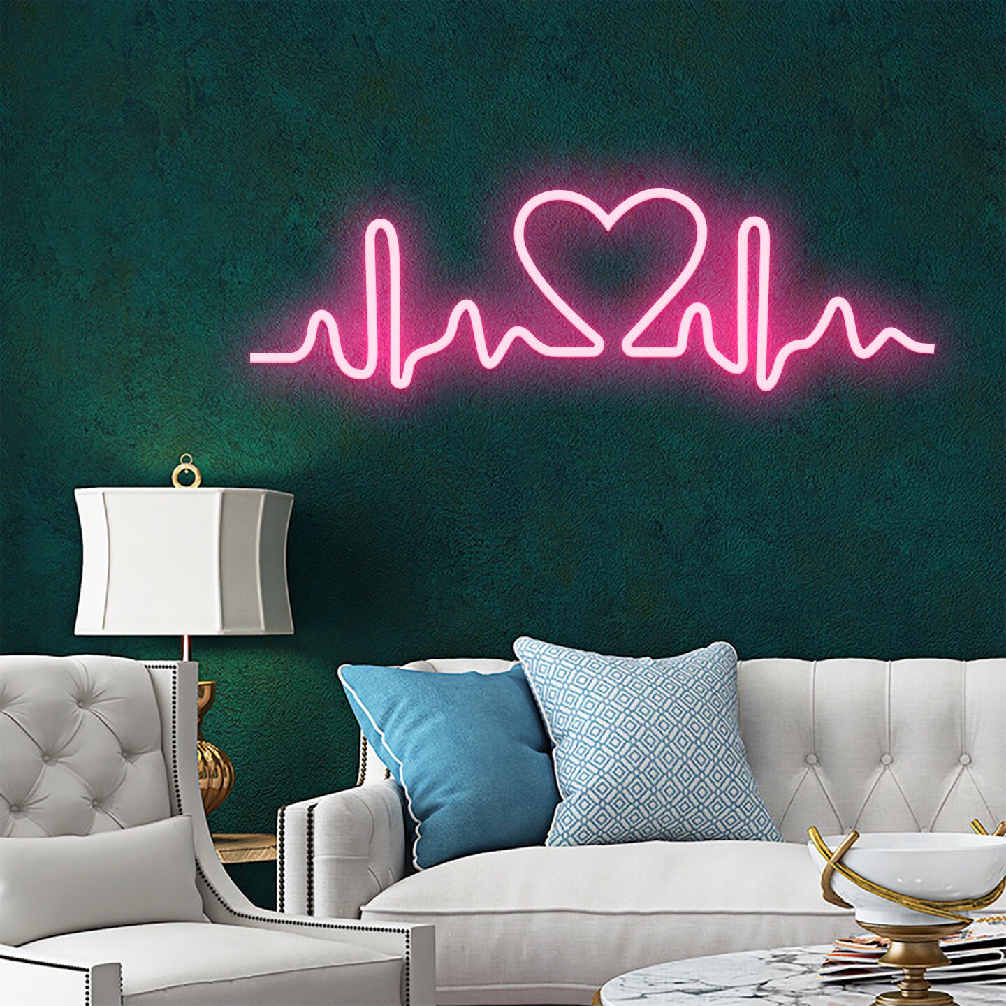 Heart Beat Neon Sign Bedroom Decor