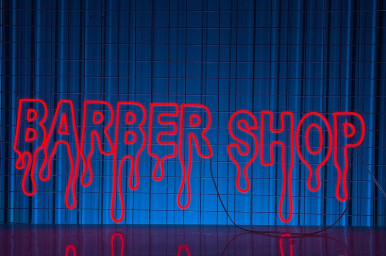 Barber Shop Typography Neon Sign