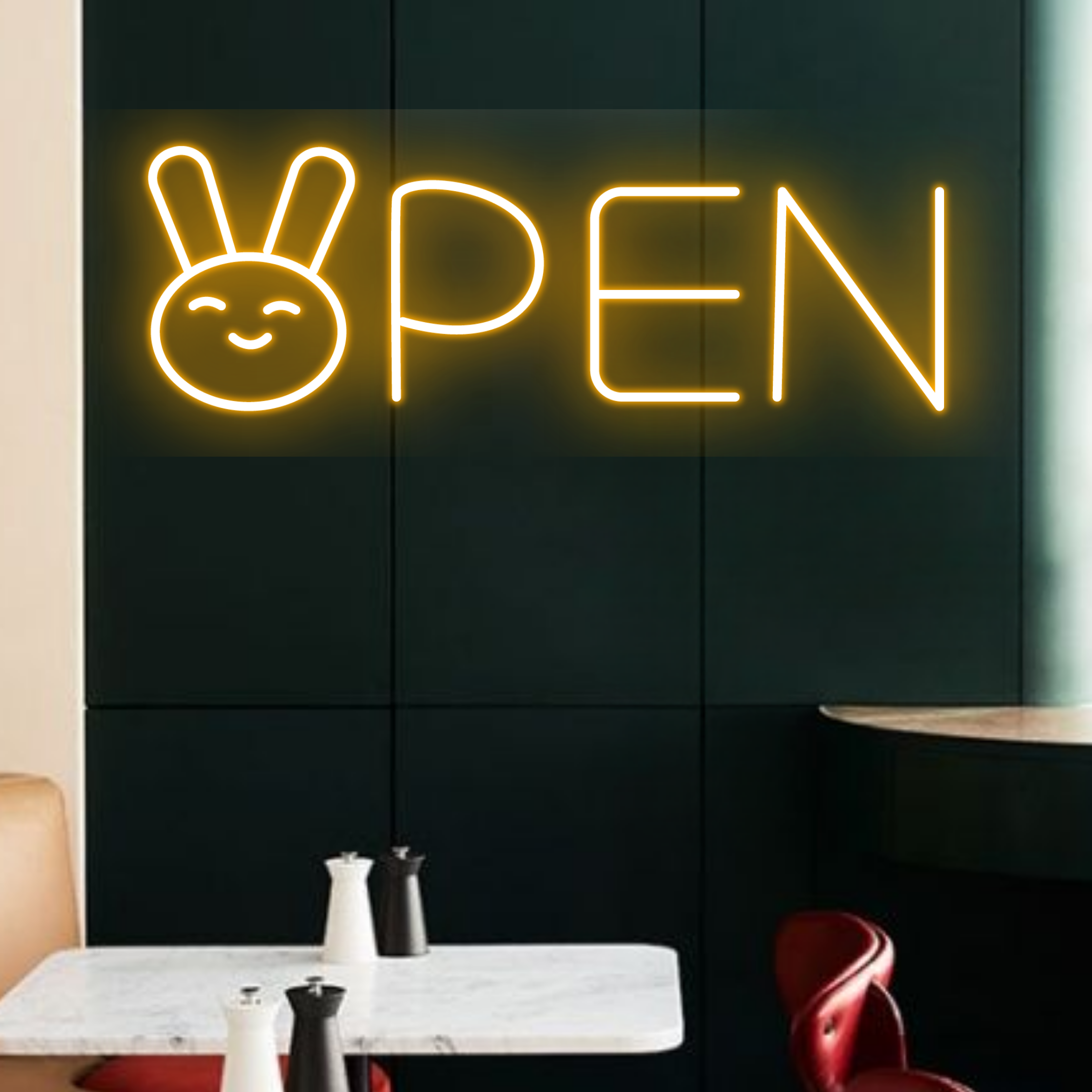 Rabbit Open Neon Signs Welcome Sign for Vet Pet Shop