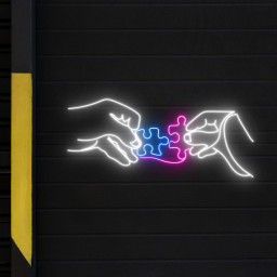 Puzzle Neon Sign Couple Puzzle Wall Art Home Decor