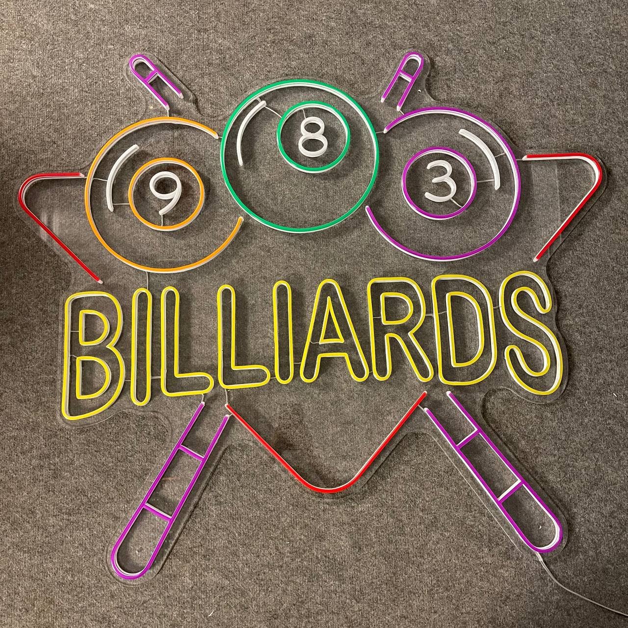 Billiards Neon Sign Billiards Wall Art