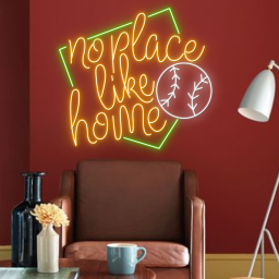 No Place Like Home Baseball Neon Sign Baseball Wall Decor