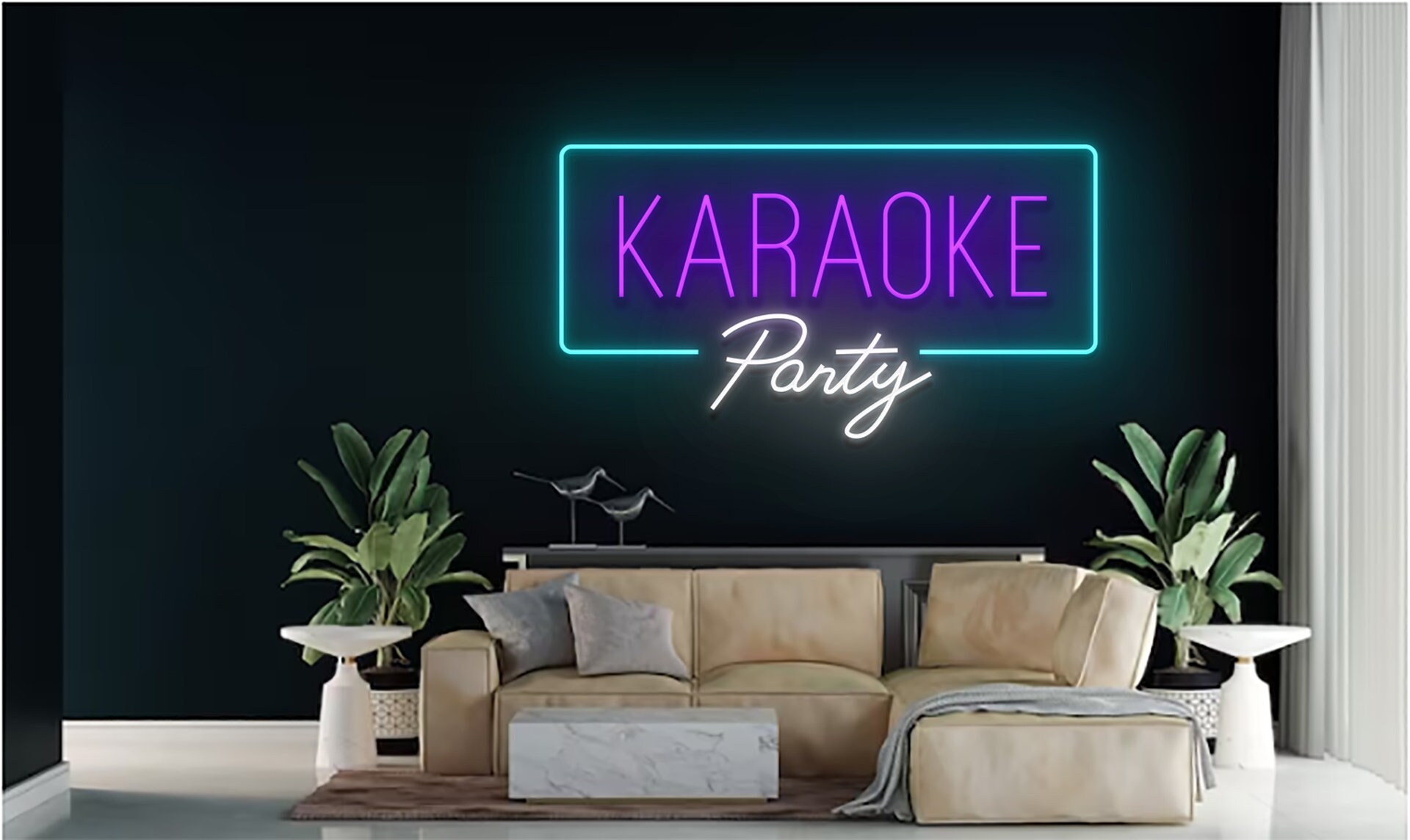 Karaoke Party Night Bar Neon Sign Wall Art Decor Gift