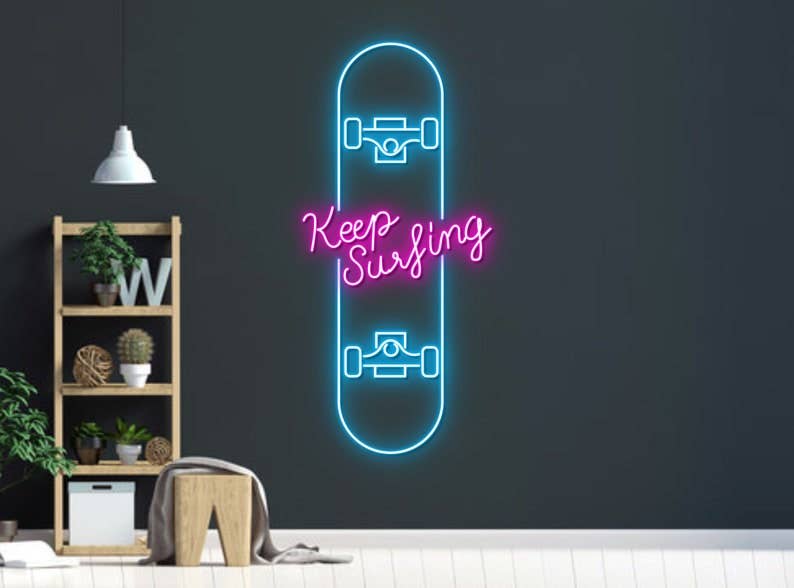 Skate Board Led Sign New Wall Art Decor