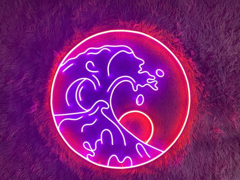 Sun Wave Neon Signs Retro Led Sign Room Decor