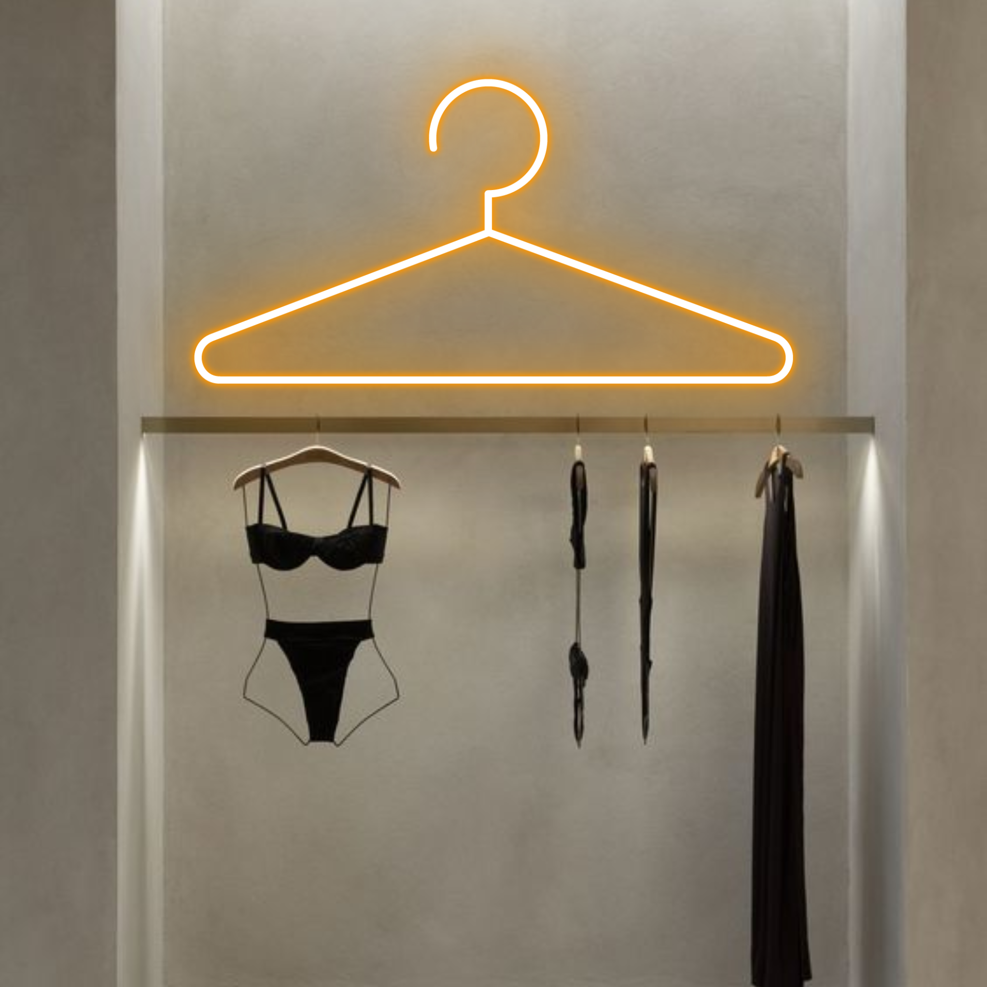 Hanger Neon Sign Clothes Shop Store Wall Decor