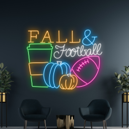 Fall and Football Neon Sign Football Club Store Wall Decor