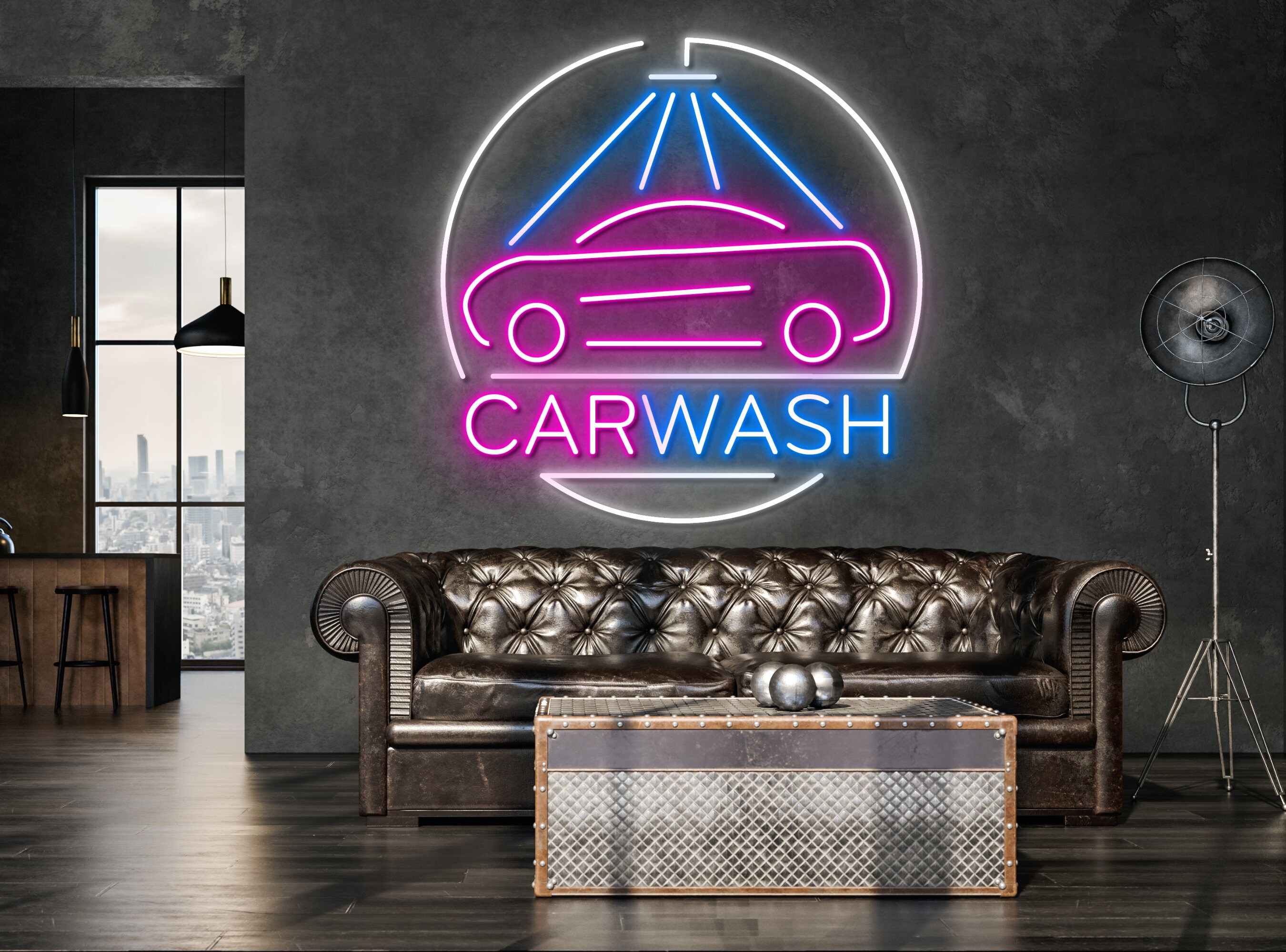 Car Washing Service Neon Sign