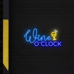 Wine O'clock Neon Sign Bar Wall Decor