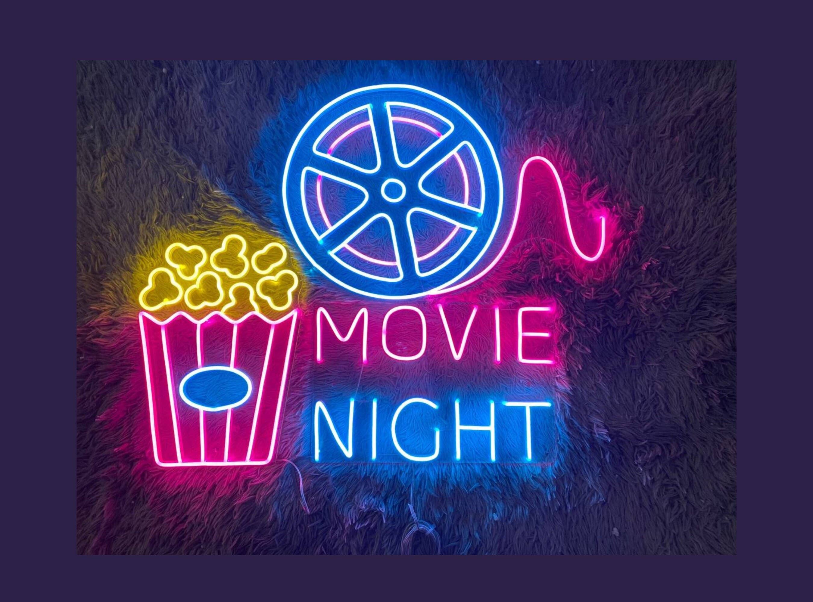 Movie Night Neon Sign Cinema Wall Led Light Decor