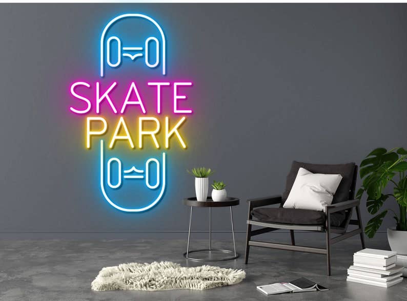 Skate Board Park Neon Signs Art Wall Decor