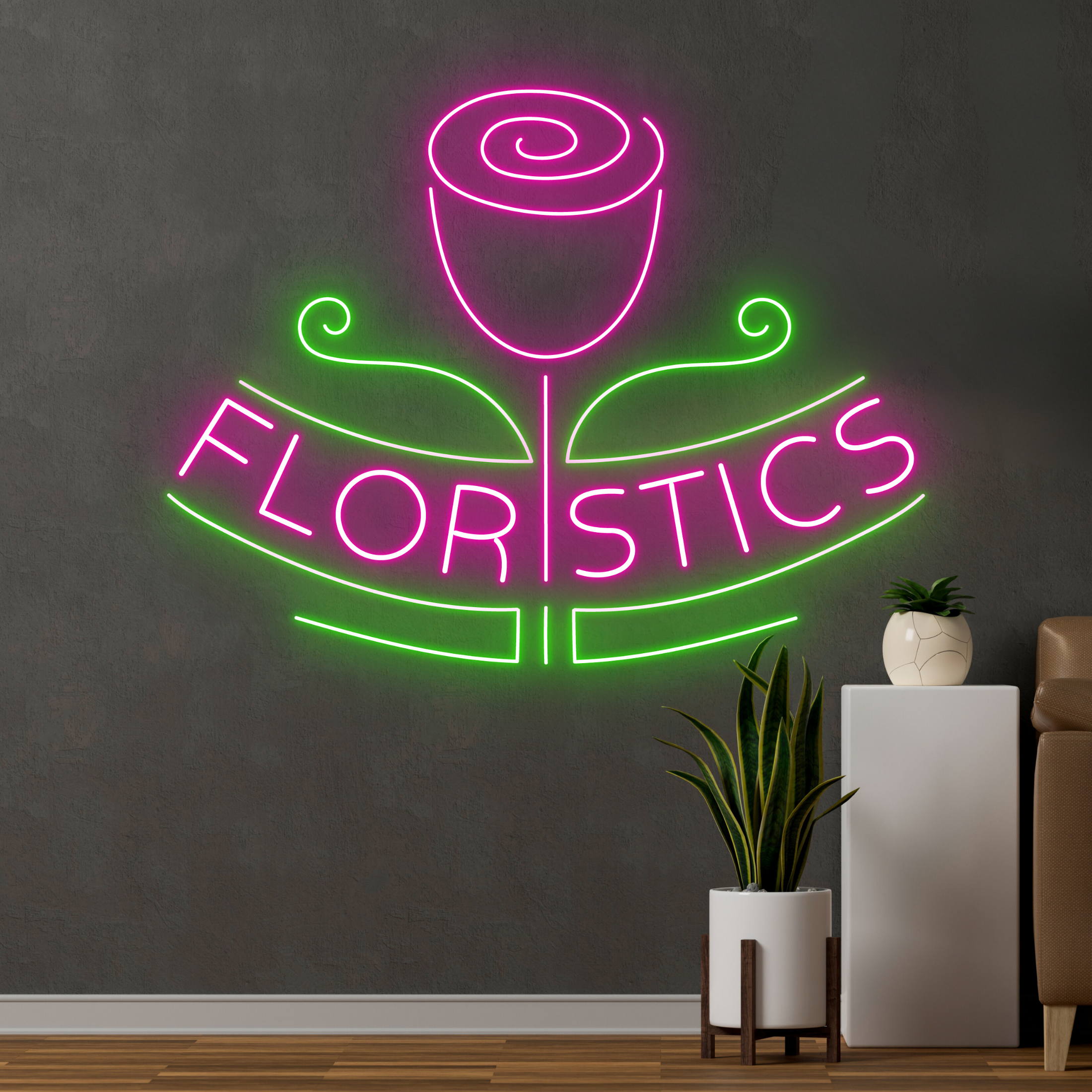 Floristics Neon Signs Flower Shop Wall Decor