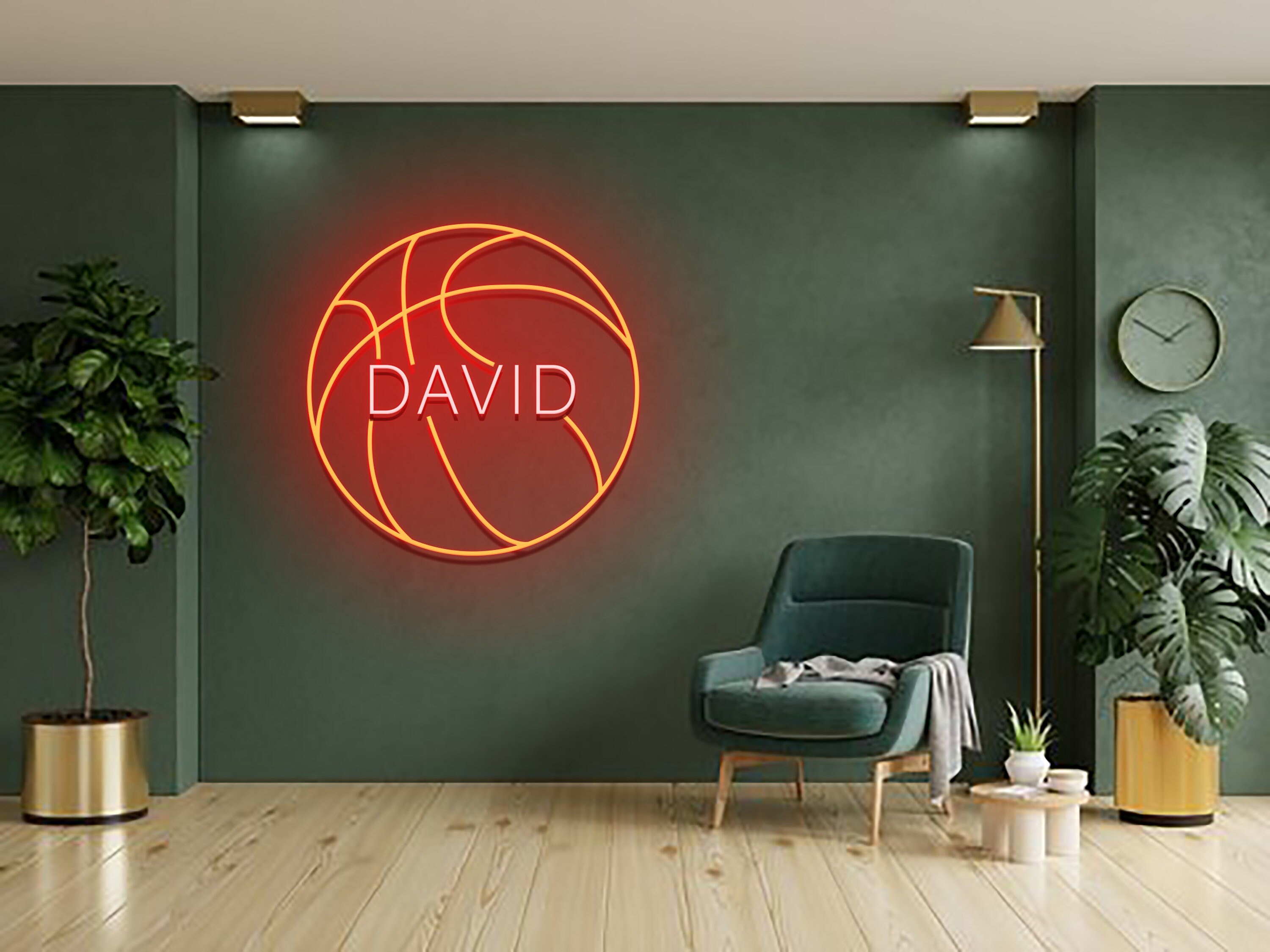 Basketball Ball Name Neon Sign