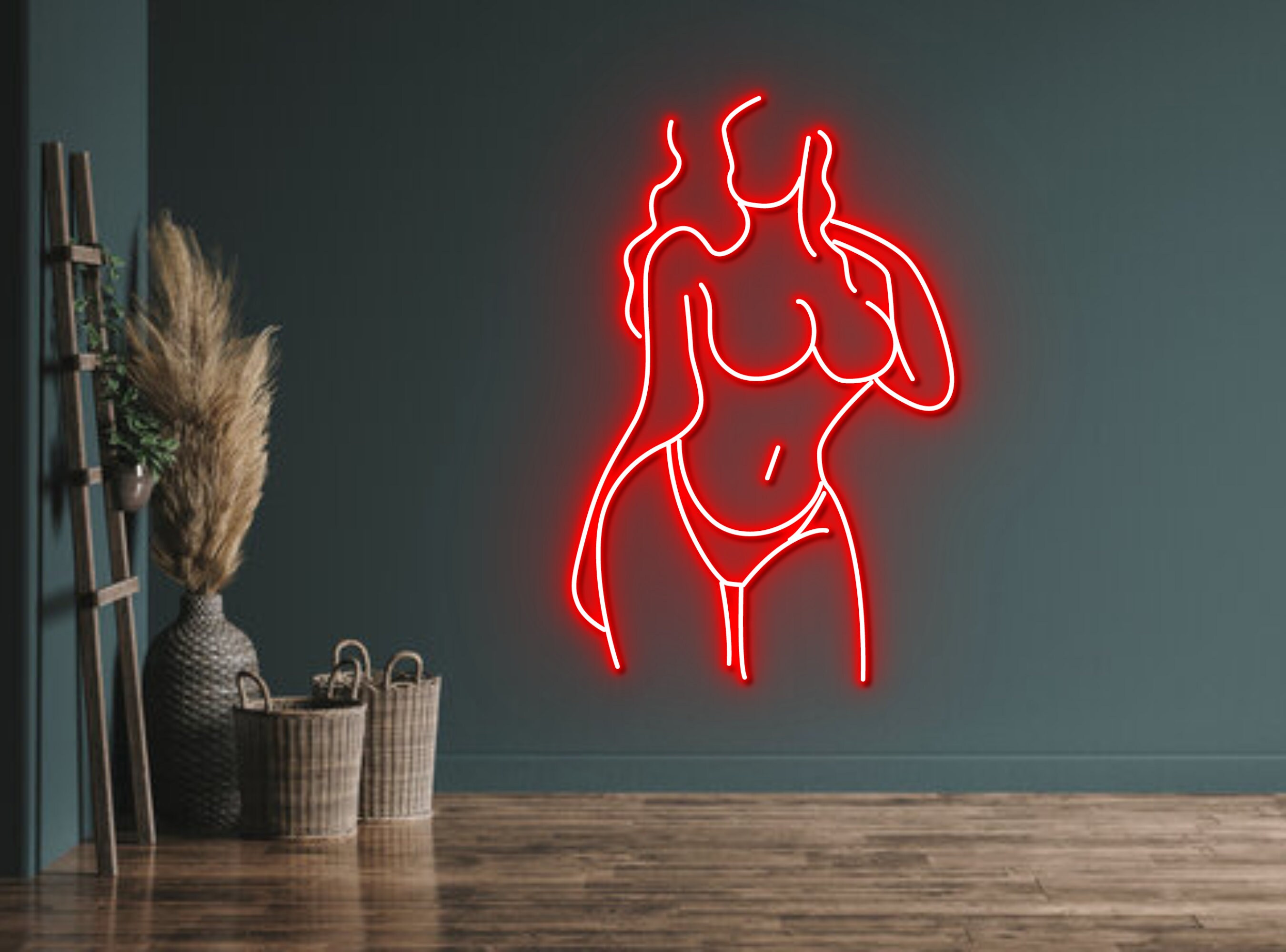 Sexy Beautiful Body Woman Line Art Neon Signs Abstract Art