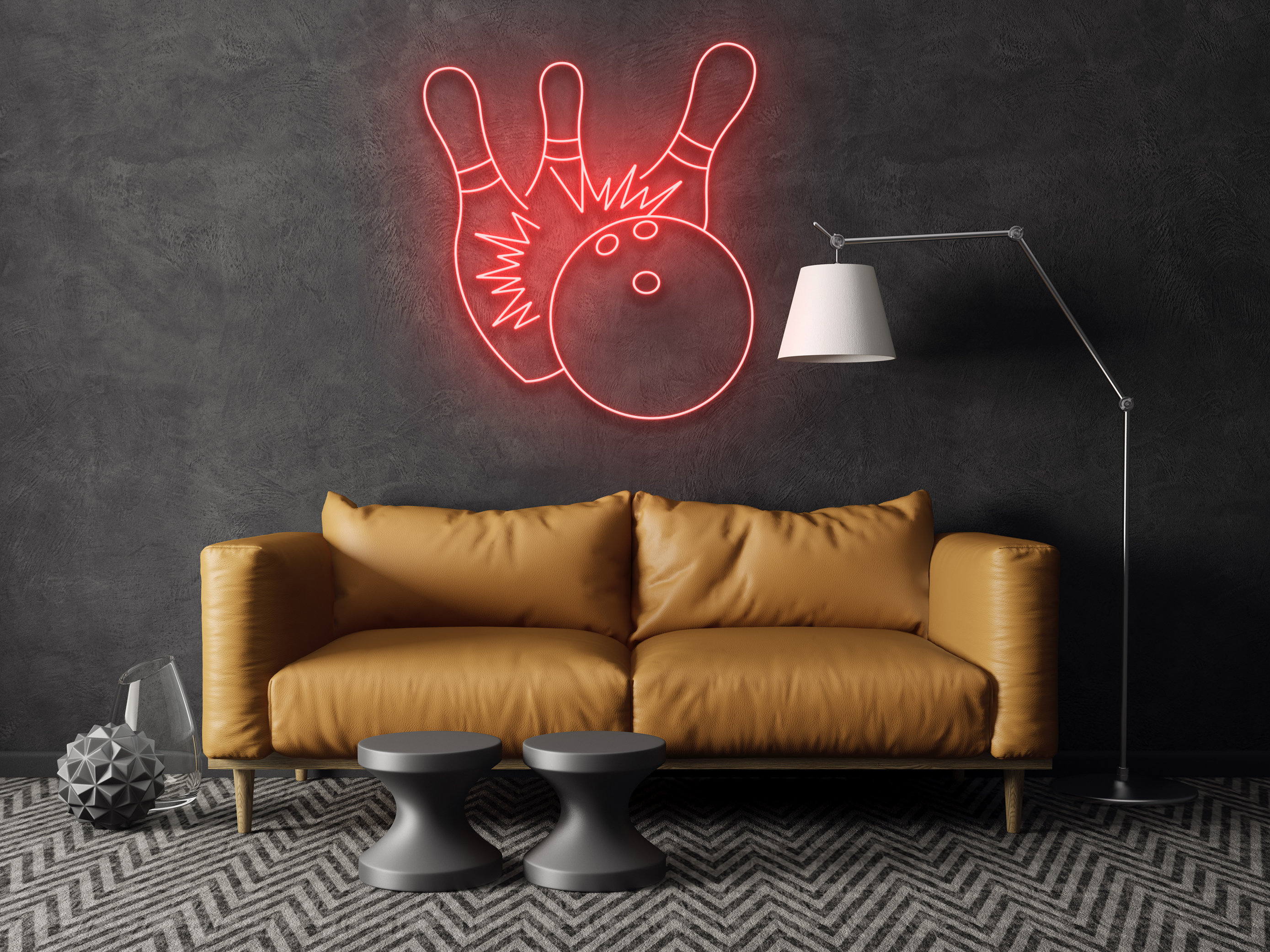 Bowling Ball Neon Sign Wall Decor