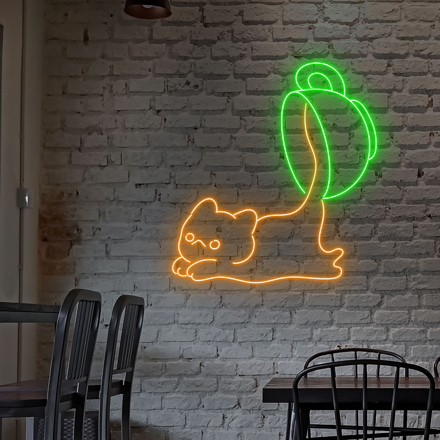 Cup Cat Neon Sign Coffee Shop Wall Decor Gift For Cat Lover