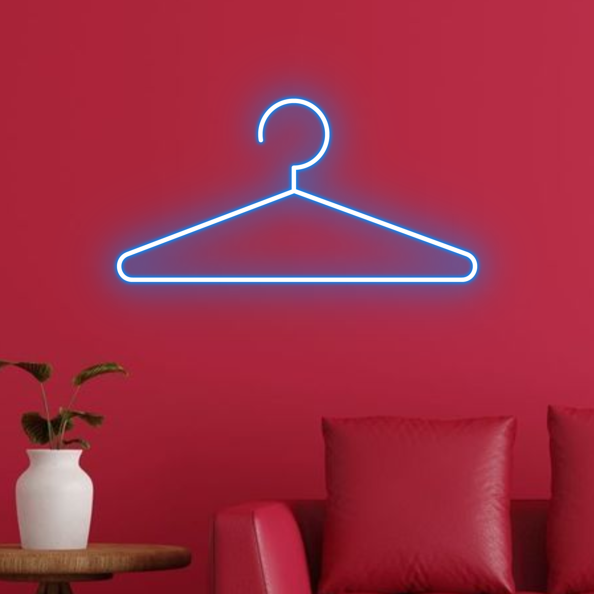 Hanger Neon Sign Clothes Shop Store Wall Decor