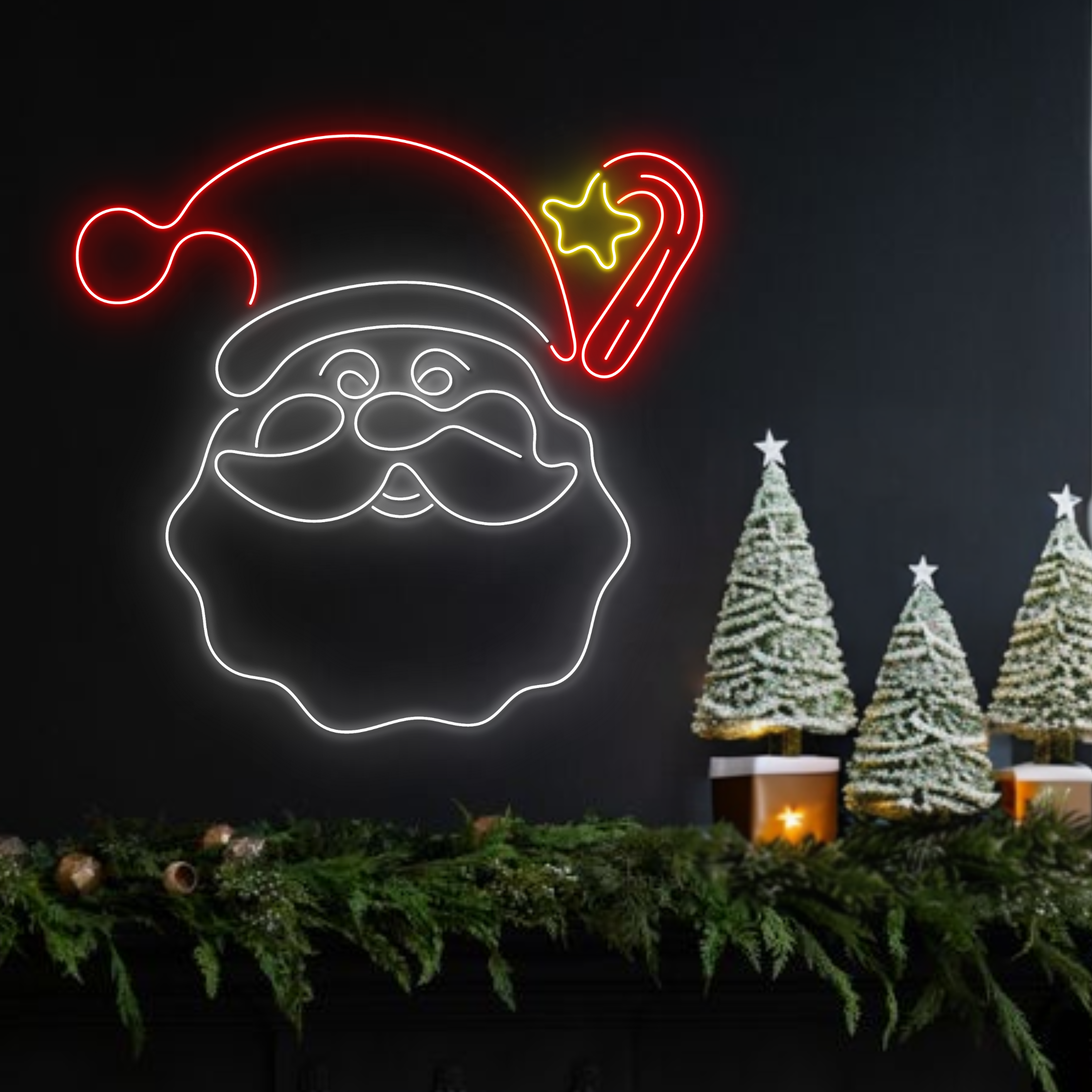 Santa Claus Neon Sign Christmas Long-lasting Lights Decor