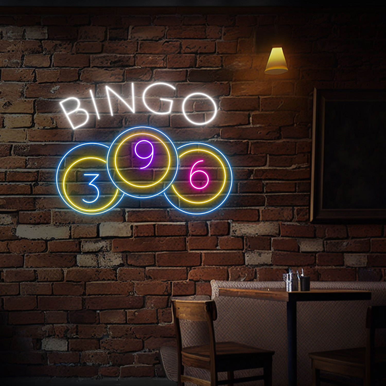 Bingo Game Lucky Ball Neon Sign Wall Decor