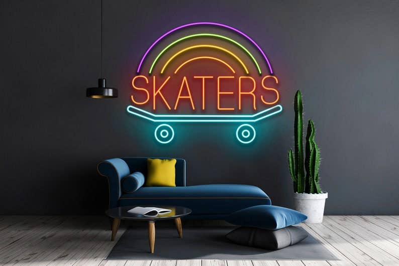 Skate Board Neon Signs Led Sign Wall Decor