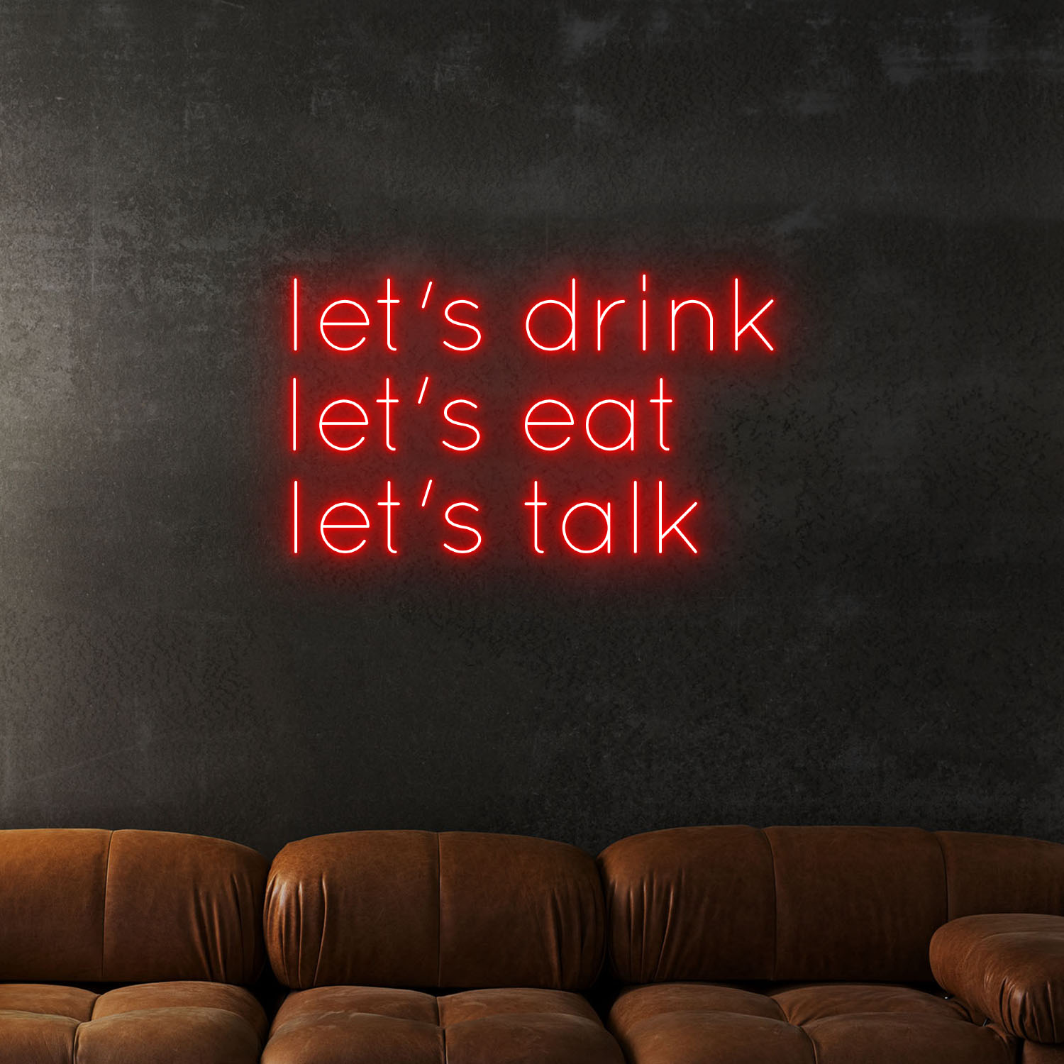 Let's Drink Let's Eat Let's Talk Neon LED Sign Restaurant Wall Art Decor